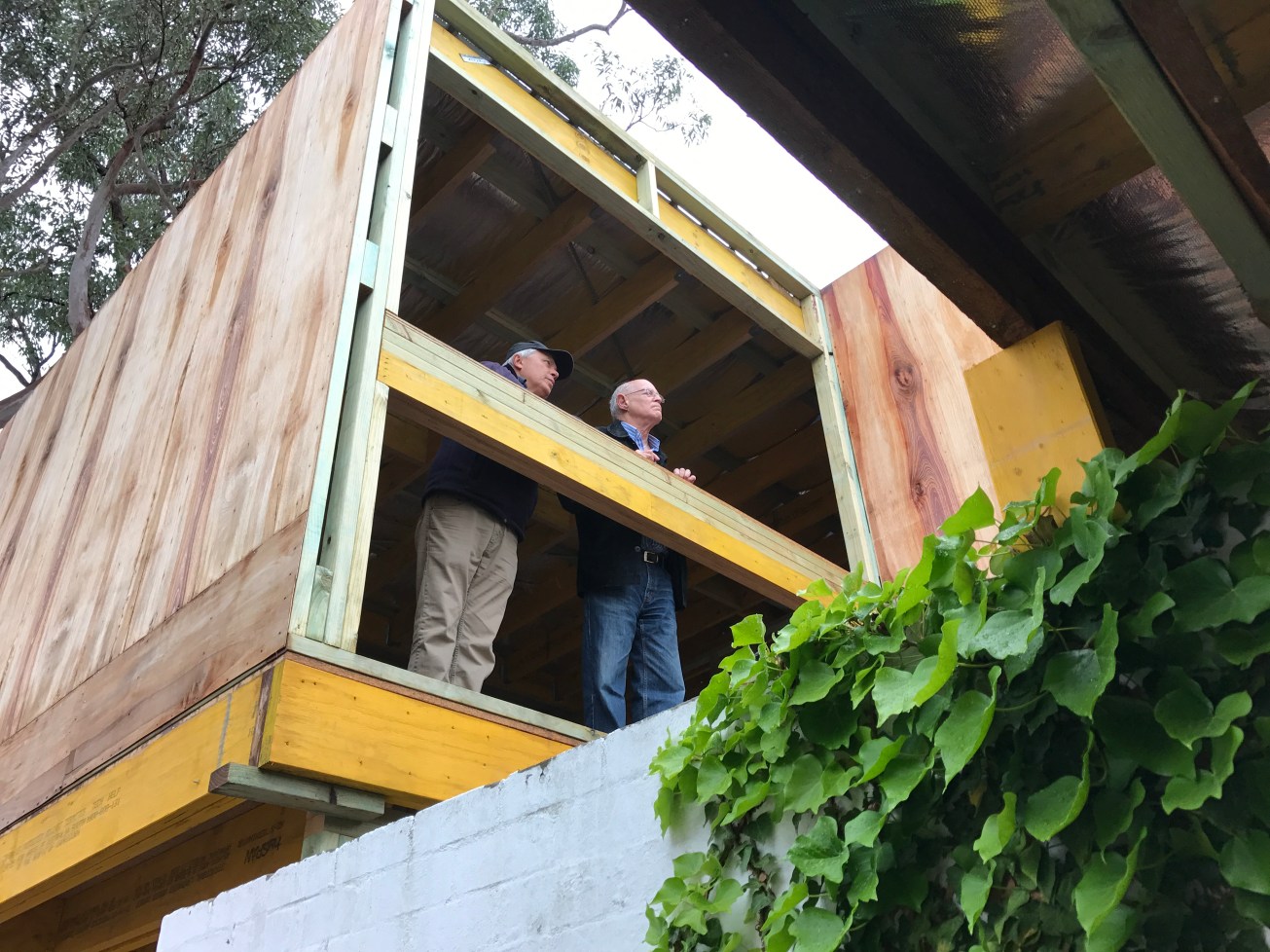 Late August 2016: it was a happy day when my Dad came over for a peak at the progress.